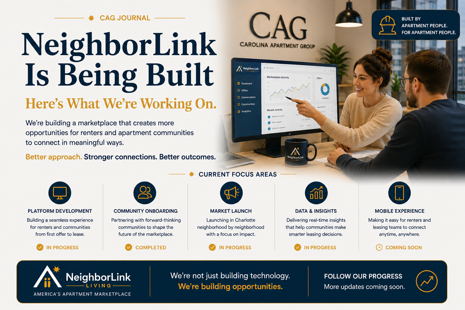 Building NeighborLink journal plate — NeighborLink is being built: the current focus areas and what the team is working on.