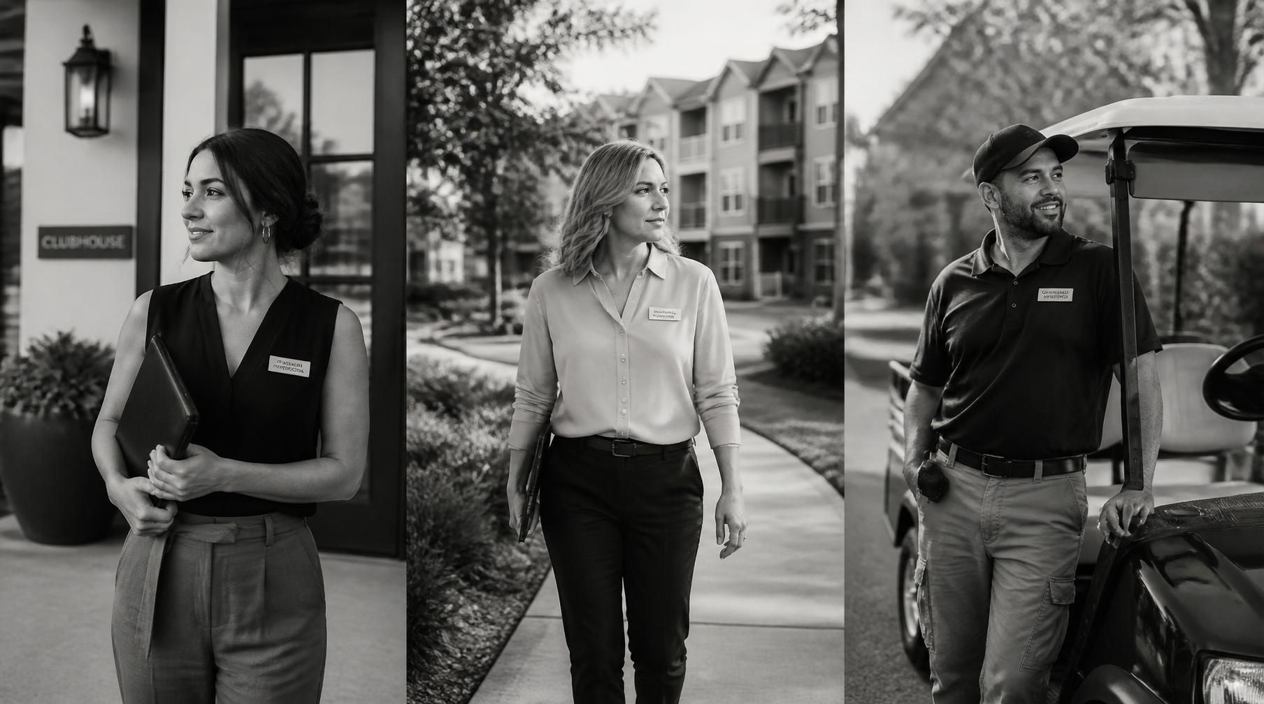 The people of a Charlotte apartment community — the leasing team, maintenance, and management who make it feel like home.